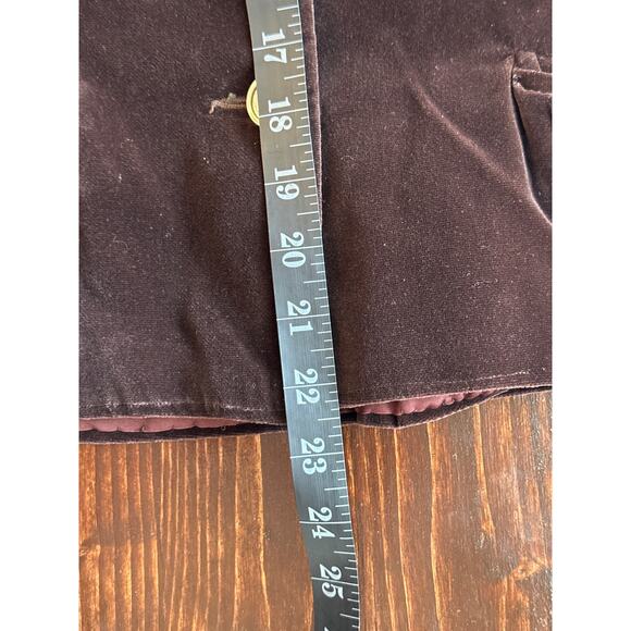 Vintage John Meyer Velvet Two Button Lined Blazer 8 Dark Brown Classic Preppy - Picture 13 of 14